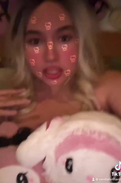 My boobs are too big for TikTok so I had to use my melody plushies to cover up my big massive boobs on myfanstube.com